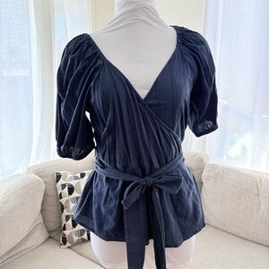 Old Navy Navy Blue Wrap Blouse